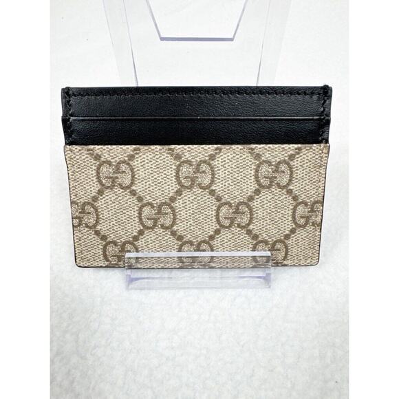 New Gucci Beige & Black Card Holder Wallet With COA - Picture 2 of 7